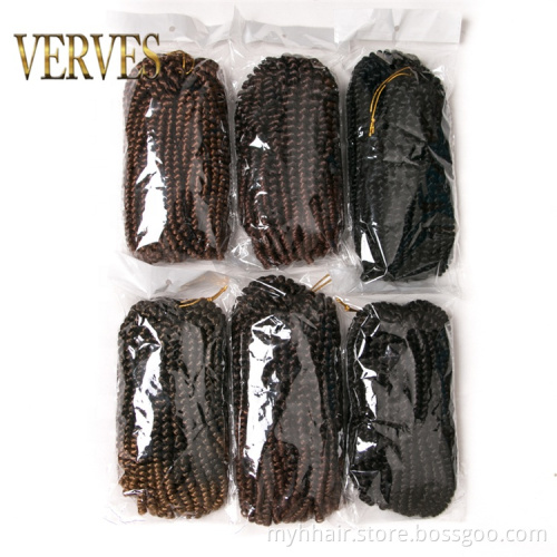 Synthetic Braiding Hair Synthetic Wholesale 8 inch Ombre Spring Twist Bounce Crochet Braids Spring Twist Hair Black